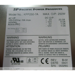 Pacific Power KPP250-7A PS/2 AT Power Supply | Embedded Cpu Boards